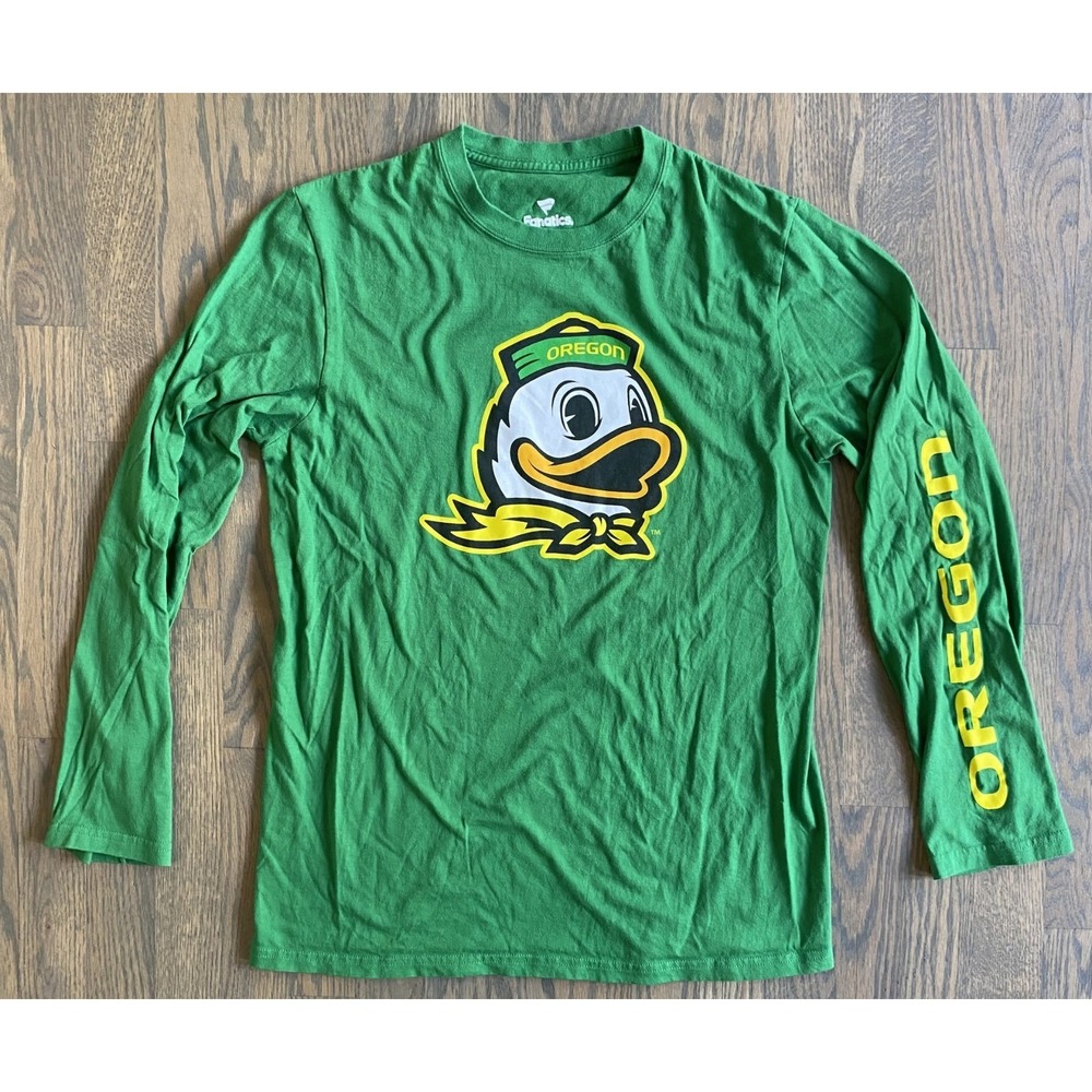 Oregon Ducks Fanatics Crewneck Long Sleeve T-Shirt Graphic Men Size Medium Green